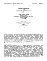An Overview of the Anthropological Theories