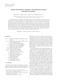 Attitude Determination Algorithm Using Earth Sensor Images and Image Recognition*
