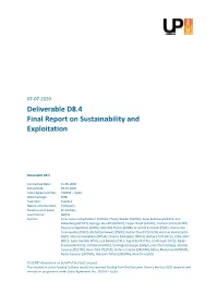 Deliverable D8.4 Final Report on Sustainability and Exploitation