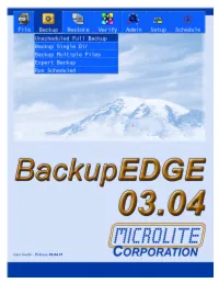 Microlite Backupedge 3.X (03.04.01) Users Guide