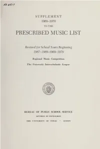 Prescribed Music List