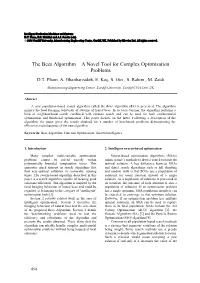 The Bees Algorithm – a Novel Tool for Complex Optimisation Problems