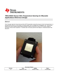 TIDA-00824 Human Skin Temperature Sensing for Wearable Applications Reference Design
