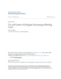 Use and Limits of Syllogistic Reasoning in Briefing Cases Wilson R