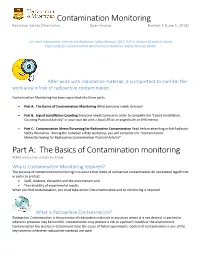 Contamination Monitoring Part A