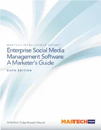 Enterprise Social Media Management Software: a Marketer's Guide