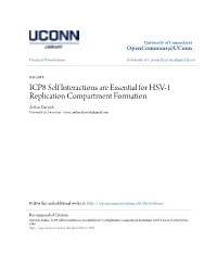 ICP8 Self Interactions Are Essential for HSV-1 Replication Compartment Formation Anthar Darwish University of Connecticut - Storrs, Anthar.Darwish@Gmail.Com