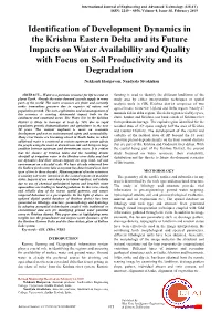 Identification of Development Dynamics in the Krishna Eastern