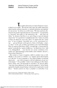 James Fenimore Cooper and the Invention of the Passing Novel