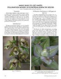 Many Ways to Get Happy: Pollination Modes Of