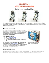 PROJECT No 1: LEGO SEGWAY Or Legway Build Your Own Legway!