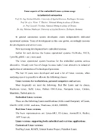 Some Aspects of the Embedded Linux Systems Usage in Industrial Automation Prof