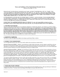 Terms and Conditions of Your Safety Connect Telematics Service