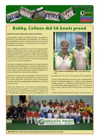 Bobby, Colleen Did SA Bowls Proud