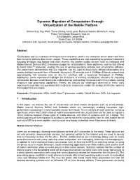 Dynamic Migration of Computation Through Virtualization of the Mobile Platform