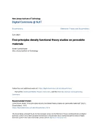 First-Principles Density Functional Theory Studies on Perovskite Materials