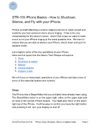 How to Shutdown, Silence, and Fly with Your Iphone