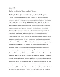 Lecture 10 the Pre-Qin School of Names and Their Thought