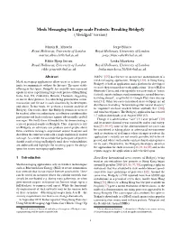 Mesh Messaging in Large-Scale Protests: Breaking Bridgefy (Abridged∗ Version)