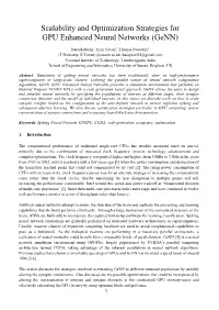 Scalability and Optimization Strategies for GPU Enhanced Neural Networks (Genn)