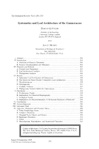 Systematics and Leaf Architecture of the Gunneraceae