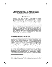 The Role and Impact of the Eu's Common Foreign And