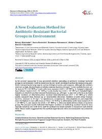A New Evaluation Method for Antibiotic-Resistant Bacterial Groups in Environment