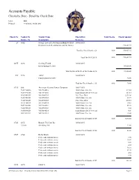 Accounts Payable Checks by Date - Detail by Check Date