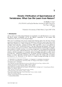 Kinetic Vitrification of Spermatozoa of Vertebrates: What Can We Learn from Nature?