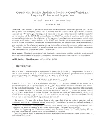 Quantitative Stability Analysis of Stochastic Quasi-Variational Inequality Problems and Applications