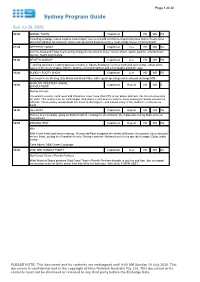 Sydney Program Guide