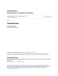 Topological Rings