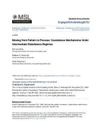 Moving from Pattern to Process: Coexistence Mechanisms Under Intermediate Disturbance Regimes