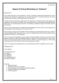 Report of Virtual Workshop on “Arduino”