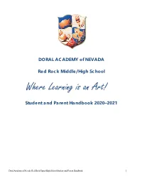 Student and Parent Handbook 2020–2021