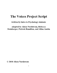 The Voices Project Script