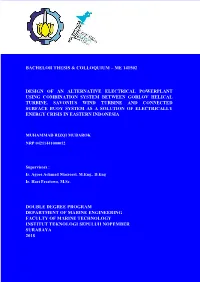 Bachelor Thesis & Colloquium – Me 141502 Design of an Alternative Electrical Powerplant Using Combination System Between G