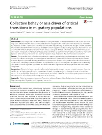 Collective Behavior As a Driver of Critical Transitions in Migratory Populations Andrew Berdahl1,2*†, Anieke Van Leeuwen2†, Simon A