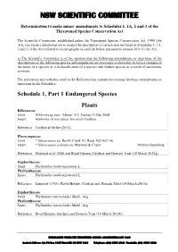 Determination to Make Minor Amendments T Oschedules 1, 1A, 2