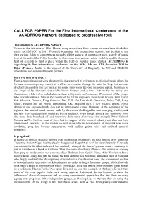 First International Conference of the ACADPROG Network Dedicated to Progressive Rock