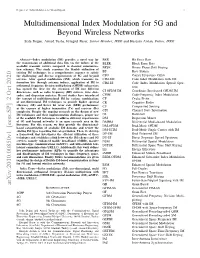 Multidimensional Index Modulation for 5G and Beyond Wireless Networks Seda Dogan,˘ Armed Tusha, Ertugrul Basar, Senior Member, IEEE and Huseyin¨ Arslan, Fellow, IEEE