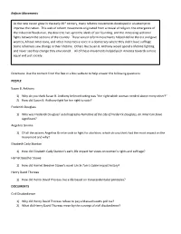 Reform Movements Directions: Use the Content from the Bee in a Box