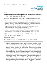 An Integrated Approach to Mitigation Wetland Site Selection: a Case Study in Gwacheon, Korea