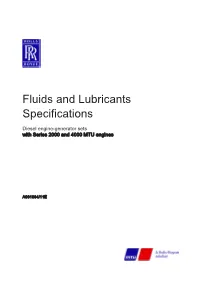 Fluids and Lubricants Specifications Diesel Engine-Generator Sets