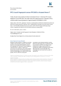 FPC's Touch Fingerprint Sensor FPC1025 in Huawei Honor 7 (PDF