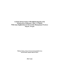 Geologic Interpretation of Floodplain Deposits of the Southwestern