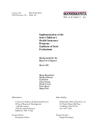 Implementation of the State Children's Health Insurance Program