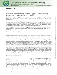 Integrative and Comparative Biology Integrative and Comparative Biology, Volume 60, Number 2, Pp