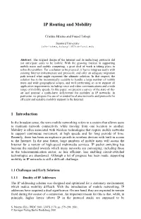 IP Routing and Mobility