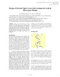 Design of Involute Spur Gears with Asymmetric Teeth & Direct Gear